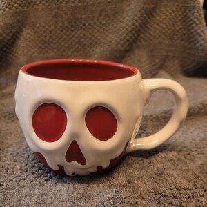 Disney Snow White Poison Apple Skull Coffee Mug Red and White